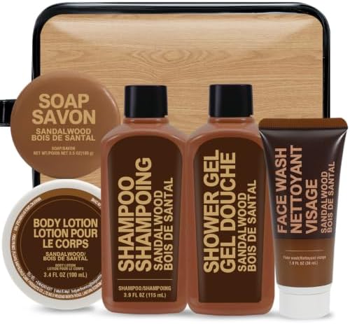 Gifts for Men, 6 Piece Sandalwood Gift Set for Men, Birthday Gifts for Him by BODYEARTH
