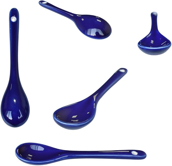 8 Color Porcelain Egg Spoons Ceramic Spoons 5 inch Coffee Dessert Yogurt Tea Milky Tea