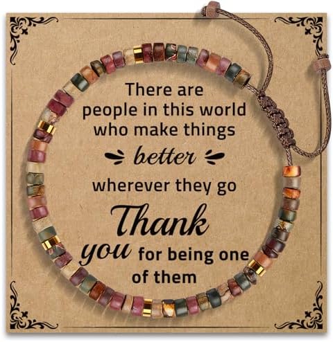 AGOT Thank You Gifts for Women: Teacher Appreciation Office Gifts for Coworkers Employee Boss Lady Manager Colleague Natural Stone Bracelet by AGOT