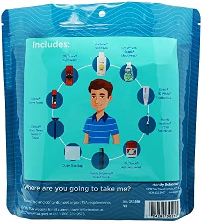 Handy Solutions 10 Piece Resealable Men's Travel Kit - Image 2