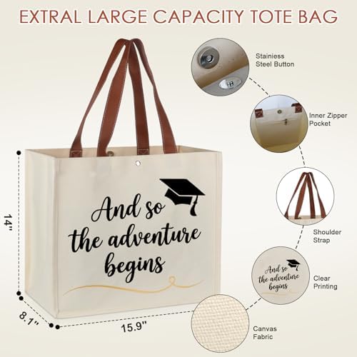 Lukeline 5 Pcs Graduation Gifts for Women,Practical Graduation Gift Include Tote Bag, Makeup Bag, Mug, Keychain, and Bracelet for College,High School Grads, Graduation Gifts Set for Her with Box - Image 6