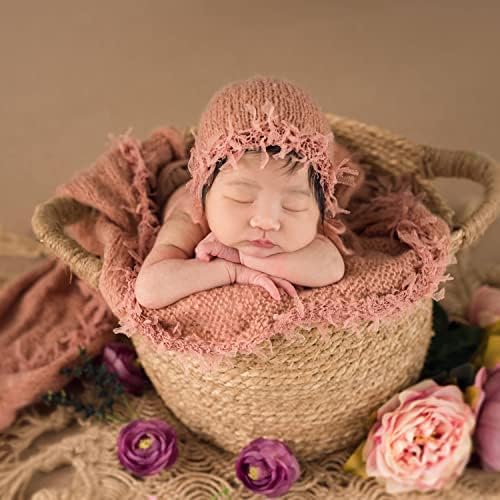 Baby Photography Props Luxurious Lace Hat with Blanket (Orange) - Image 3