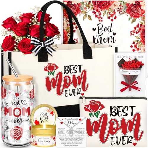 Mom Birthday Gifts from Daughter Son - Mothers' Day, Birthday Gifts for Moms, Mother, Mama, Mothers Birthday Get Well Soon Mothers Gift for Mom Wife Girlfriend Grandma on Christmas Anniversary Basket by FortuningsJDS