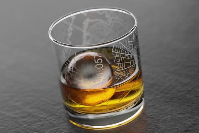 Well Told Engraved Boston Massachusetts Map Rocks Glass, Old Fashioned Whiskey Glass (11 oz, Clear) Etched Whiskey Glass, Gifts For Whiskey Lovers