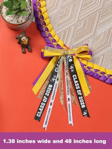 TFTAFAN Graduation Ribbon Lei Graduation Leis Necklace Class of 2026 Graduation Necklace Braided Necklace Graduation Gift Party Accessories for Women and Men - Image 3