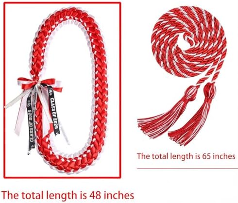 TFTAFAN Graduation Leis and Graduation Honor Cords Class of 2026 Graduation Ribbon Lei Graduation Necklace Braided Necklaces gift for Student Gifts Party Supplies - Image 3