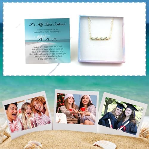 Wave Bracelet Gifts for Women, Silver Gold Waves of Life Bracelet Christmas Birthday Gift for Friend Daughter Mom Granddaughter Niece Bestie BFF Sister - Image 5
