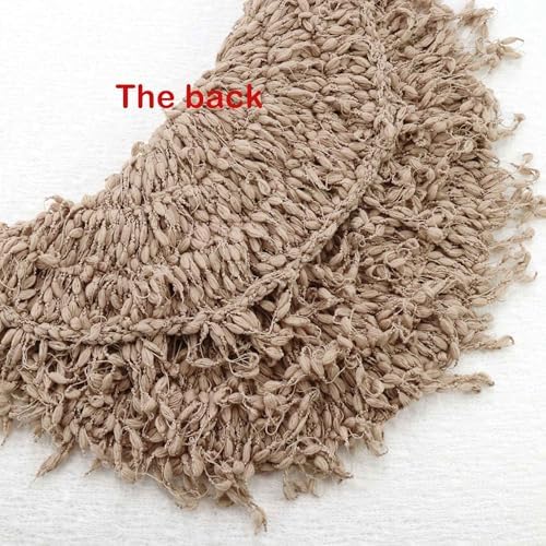 D&J DON&JUDY Hand Crochet Round Blanket with Fringe Newborn Photography Props - Image 5