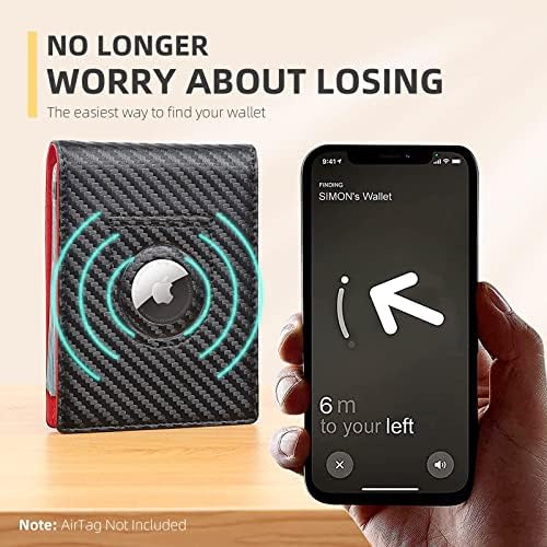 RUNBOX AirTag-Wallet-Mens-Slim-RFID Blocking Wallets Leather with Bill Compartment Air Tag Bifold Card Holder Wallet Gifts for Men Dad - Image 3