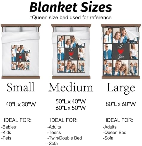 inkArts I Love You Gifts for Couple, Personalized Girlfriend, Custom Blanket with Photos, Blankets Pictures, Photo Using My Own Personalised Christmas - Image 4