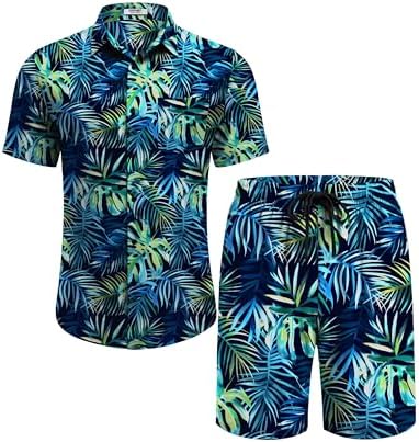 COOFANDY Men's Hawaiian 2 Piece Outfits Floral Button Down Shirt and Shorts Vacation Outfits Summer Beach Matching Set - Image 5