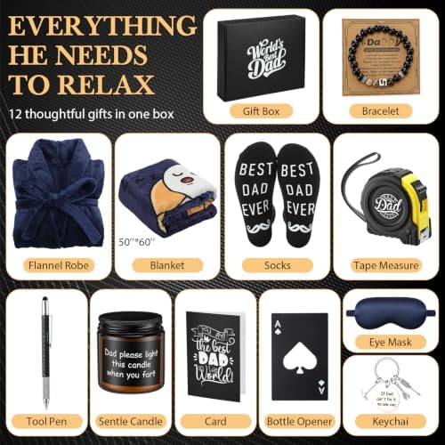 Shyyween 12 Pcs Gifts for Father, Birthday Funny Ideas Dad Gifts Set - Image 2