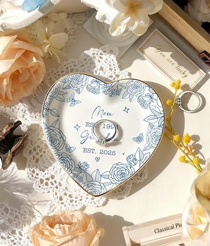 LOVELYPOD Personalized Mom to Grandma Jewelry Tray, New Grandma Present, Promoted to Grandmother Gifts, Floral Keepsake Gift, for Nanny, Nana Gifts - Image 5