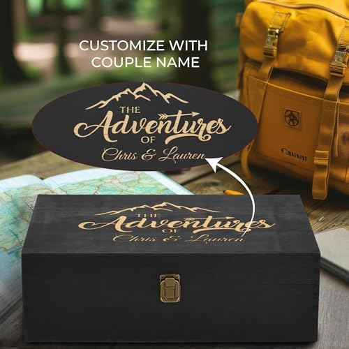 Personalized Adventure Memory Box, Engraved Travel Keepsake for Couples - Image 6