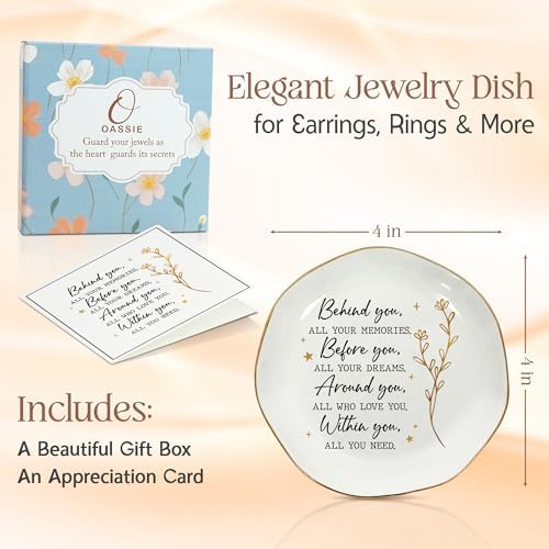 OASSIE Graduation Gifts for Women Her - 4"x4" Ceramic Jewelry Dish Tray - Image 3