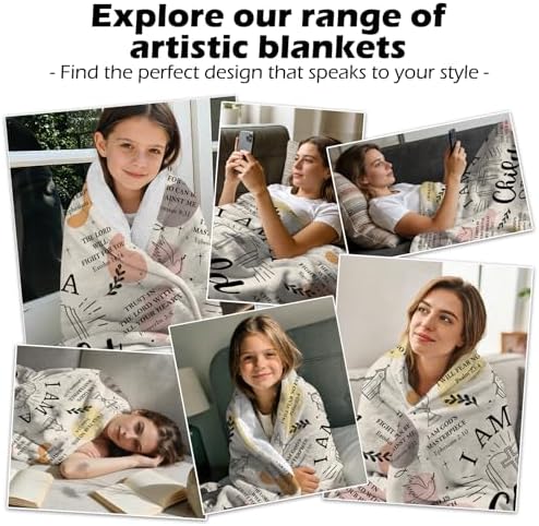 Christian Gifts for Women - I Am a Child of God Blanket 60"x50", Inspirational Religious Birthday Gifts for Women Mom Sister Friends, Christmas Baptism Catholic Spiritual Jesus Faith Bible Prayer - Image 7