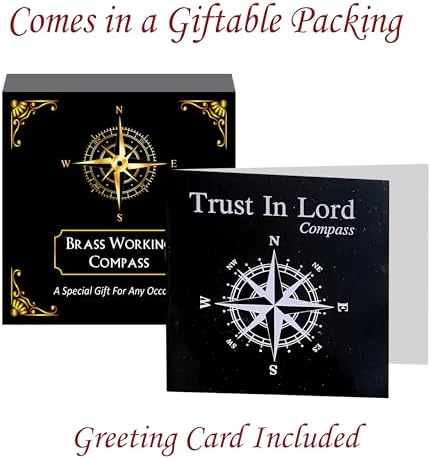 Trust in The Lord with All Your Heart -Proverbs 3: 5-6 Quote Engraved Compass with Wooden Box, Baptism Gifts for Boys, Inspirational Gifts Men, Graduation Day Gifts, First Communion Gifts - Image 6