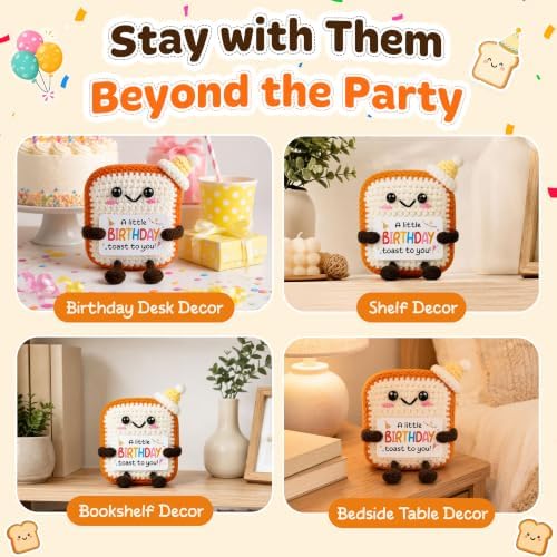 OASSIE Birthday Gifts for Women Men - Positive Crochet Toast Decor - Image 6