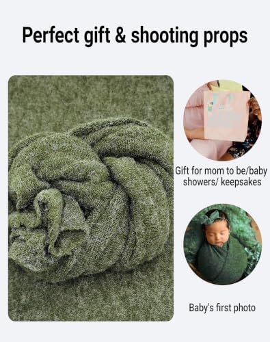 Zeroest Newborn Photography Wrap Baby Photo Prop Blanket (Green, Small) - Image 4