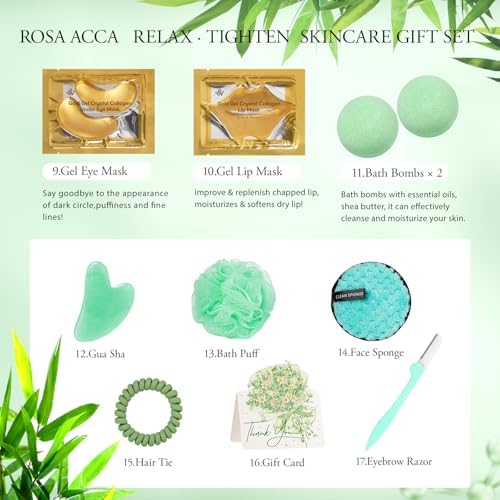 23 Pcs Mother's Day Gifts for Mom, Tea Tree Facial Skin Care Set, Bath and Body Gifts for Women & Men, Self-Care Relaxation Kit, Home Spa Gift Basket, Sheet Mask, Birthday, Christmas, Anniversary - Image 5