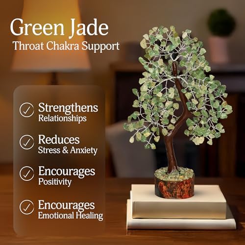 YATSKIA Green Jade Crystal Tree | Feng Shui Tree | Crystal Gifts | Home Decor Gifts for Women | Natural Stone Tree | Birthday Gifts for Women | 10 Inch 300 Beads - Image 3