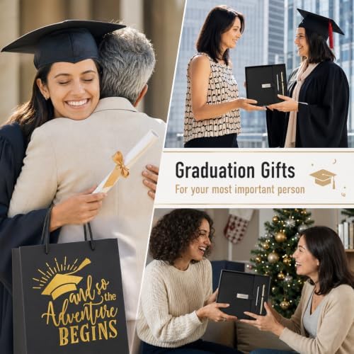Christmas 2026 Congrats Grad Birthday Gift Black Leather Notebook with Pen - Image 6