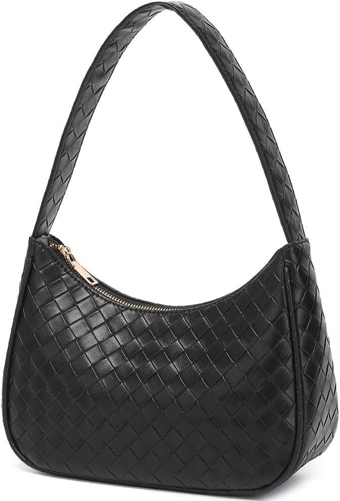 Shoulder Bags for Women, Cute Hobo Tote Handbag Mini Clutch Purse with Zipper Closure