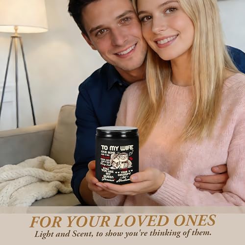 to My Wife Gifts - Birthday Gift for Wife from Husband, Christmas Gifts for Her, Anniversary Valentine's Day Wedding Bride Present, Romantic Lavender Scented Candle - Black - Image 2