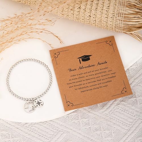 RZKING Graduation Gifts for Women, Dainty Silvery Beaded Bracelet for Women - Image 3