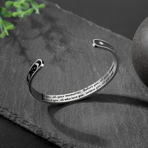 TONY & SANDY Inspirational Bracelets for Women Teen Girls Personalized Gifts for Daughter Granddaughter Mom Sister Friends Stainless Steel Engraved Cuff Birthday Easter Christmas - Image 2