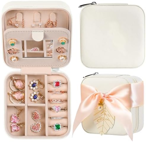 AYGXU Travel Jewelry Box for Women and Girls - Small Case With Initial A-Z - Teacher Gifts by AYGXU