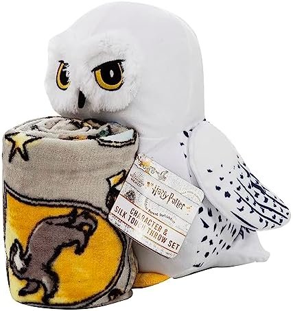 Northwest Character Hugger Pillow & Silk Touch Throw Blanket Set, Stuffed Animal for Kids, Newborn Snuggle Toy, 40" x 50", Harry Potter - Hedwig Magic - Image 3