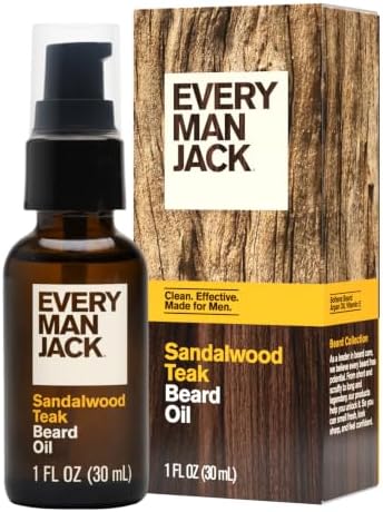 Every Man Jack Hydrating Beard Oil for Men, Sandalwood Teak, 1oz by EveryManJack