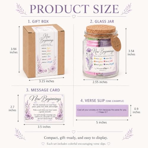 New Beginnings Bible Verse Jar, New Beginnings Gifts for Women, Coworker, Friends - Image 2
