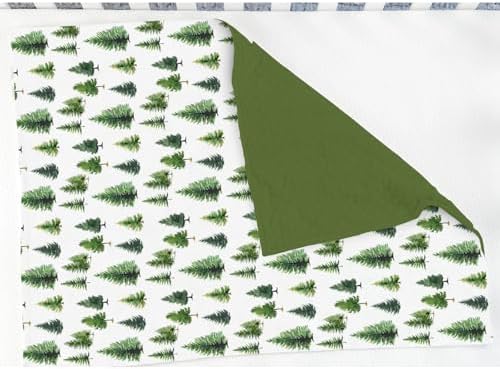 Vintage Green Pine Trees Baby Blankets for Girl Boy Soft Mink Dotted Backing Double Layer Gender Neutral Trees Swaddle Receiving Blanket Toddler Winter Christmas Pines Nursery Bed Blanket 30x40 - Image 3