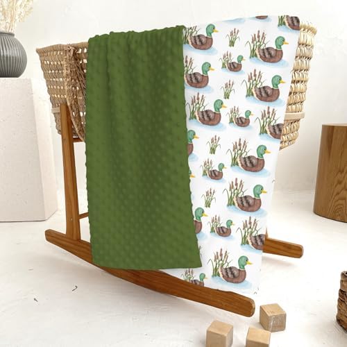 Cute Mallard Ducks Baby Blankets for Girl Boy Wild Duck Lake Soft Mink Dotted Backing Double Layer Swaddle Receiving Blanket Hunting Ducks Birds Bed Throws for Newborn Infant Toddler Nursery 30x40 - Image 6