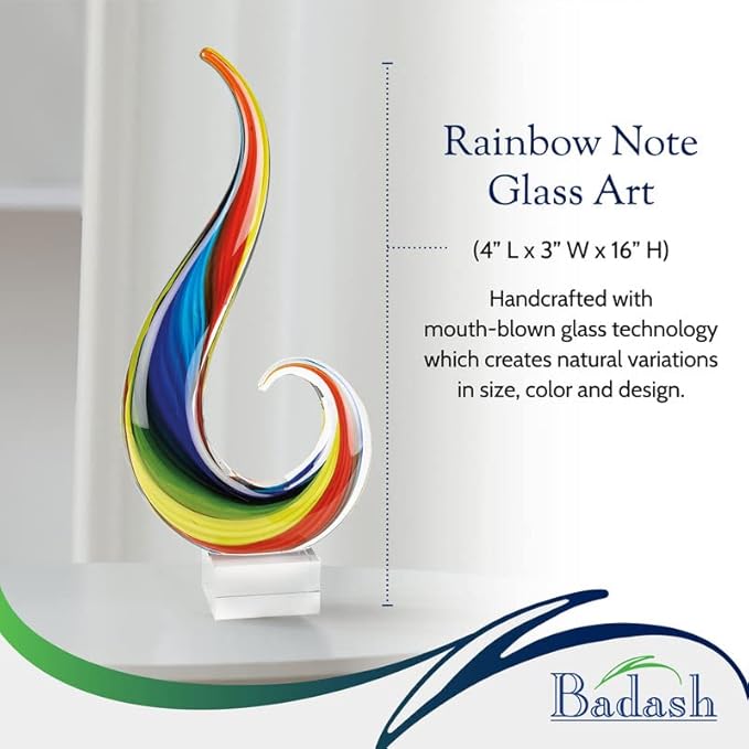 Badash Crystal - Rainbow Note Murano Style 16 Inch Centerpiece
