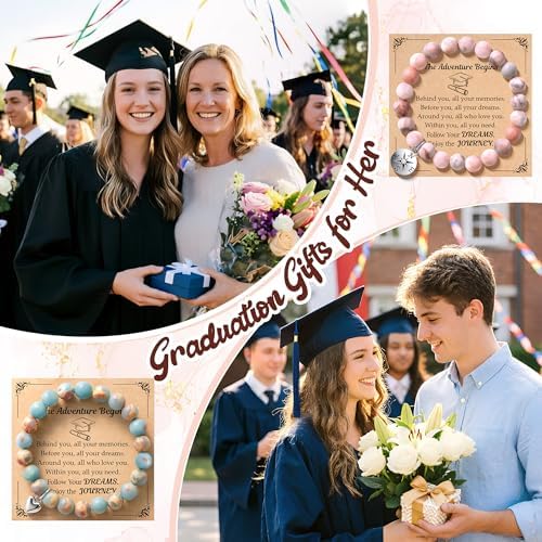 Parma77 2026 Graduation Gifts for Her, High School College Graduation Gifts for Women, Inspirational Compass/Heart Graduation Bracelets with Gift Message Card for Women Daughter Sister Friends - Image 4