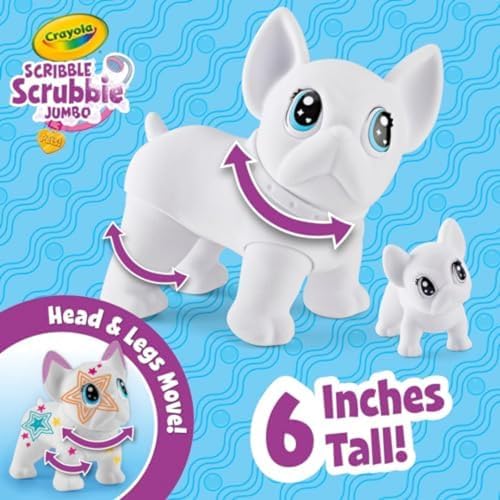 Crayola Scribble Scrubbie Jumbo Pet - Wilbur (6in), Customizable Dog Toy for Kids, Washable Animal Art Kit, Animal Gifts for Girls & Boys - Image 5