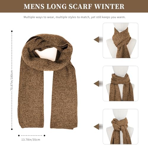 Winter Beanie Hats Long Neck Scarf for Men and Touchscreen Gloves 3PCS Set - Image 5