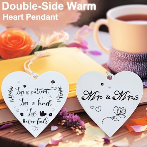 Wedding Gifts Bridal Shower Gifts Engagement Gift for Couples,4x6 Mr & Mrs Wedding Picture Frame,Love is Patient Love is Kind Picture Frame - Image 3
