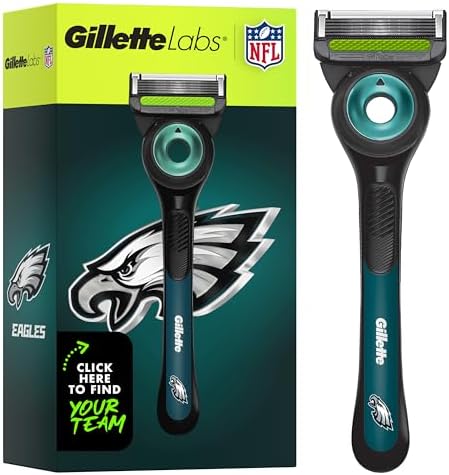 Gillette Labs Special NFL Eagles Edition Shaving Razor for Men - 1 Handle, 1 Razor Blade Refill, Perfect for Game Day Grooming, GilletteLabs with Exfoliating Bar by Gillette