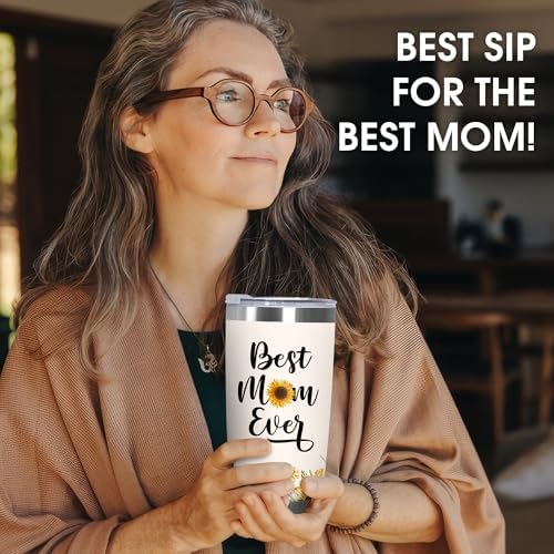 TEEZWONDER Birthday Gifts for Mom - 20 oz Sunflower Stainless Steel Tumbler - Image 4
