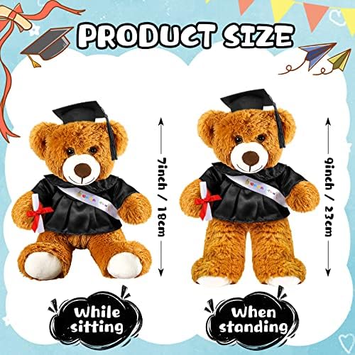 Foilswirl Graduation Bear 2026 with Gown Cap Tassel 9”Black Graduation Stuffed Animal Plush Bear Toy for Class of 2026 Prek Preschool Kindergarten High School College Graduate Gift - Image 3