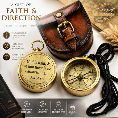 For I Know The Plans I Have For You, Jeremiah 29:11, Solid Brass Directional Engraved Compass, Baptism Gifts for Boys Girls, First Communion, Christian Gifts for Men, First Confirmation Gifts for Boys - Image 6