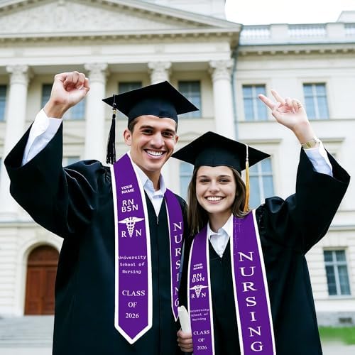 D-Story RN Graduation Stole Custom Nursing Stole Registered Nurse BSN MSN Graduation Sash Class of 2026 - Image 5