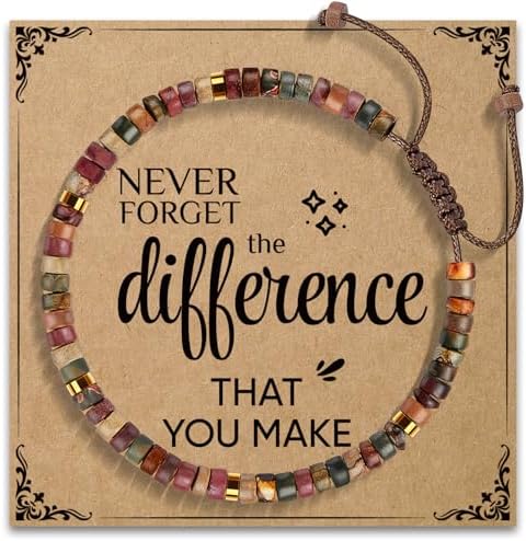AGOT Thank You Gifts for Women: Teacher Appreciation Office Gifts for Coworkers Employee Boss Lady Manager Colleague Natural Stone Bracelet by AGOT