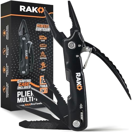 RAK Pro Tools Pliers Multitool - Cool Unique Gifts For Dads Who Have Everything - Compact DIY Survival Multi Tool Gift for Men, Husband, Handyman - Backpacking & Camping Accessories by RAK