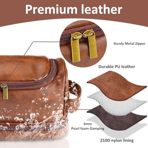 Sparklove Valentine's Day Gift for Him,Custom Personalized Toiletry bag Grooming Kit Shaving bag Birthday Gifts for Dad Husband Groomsmen Son Father's Day Anniversay - Image 3