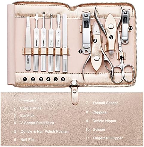 FAMILIFE Stainless Steel Manicure Set 11-in-1 Professional Nail Clipper Kit - Image 6